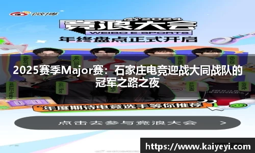 2025赛季Major赛：石家庄电竞迎战大同战队的冠军之路之夜